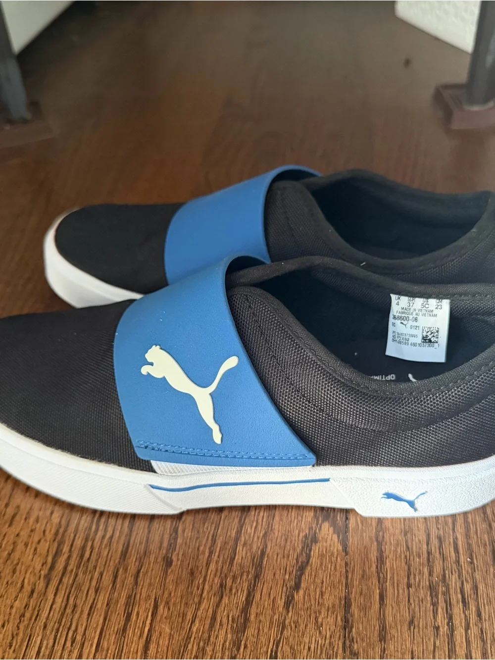 Puma Kids Slip-On Sneakers in Black, Blue & White Kids 5C
